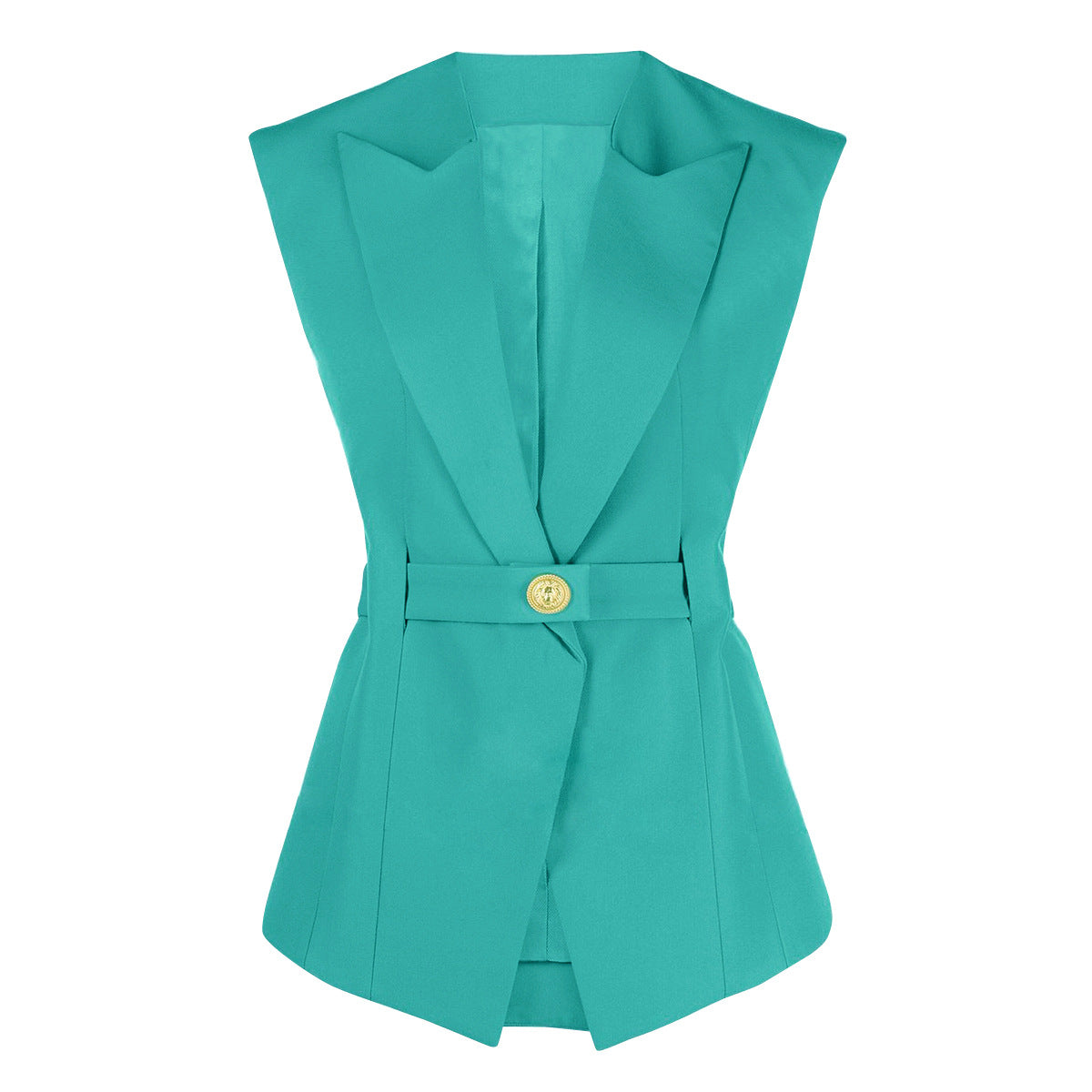 Belted Sleeveless Slim Business Vest