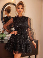 Women's Moon-Sequin Mesh Bodycon Dress