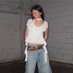 Women's Spring Summer Women Tops Retro V Neck Ribbon Lace Cardigan Short Sleeve