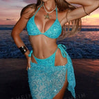 Blue One-piece Swimwear