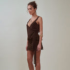 Women Clothing Summer Solid Color Sling Backless Twisted