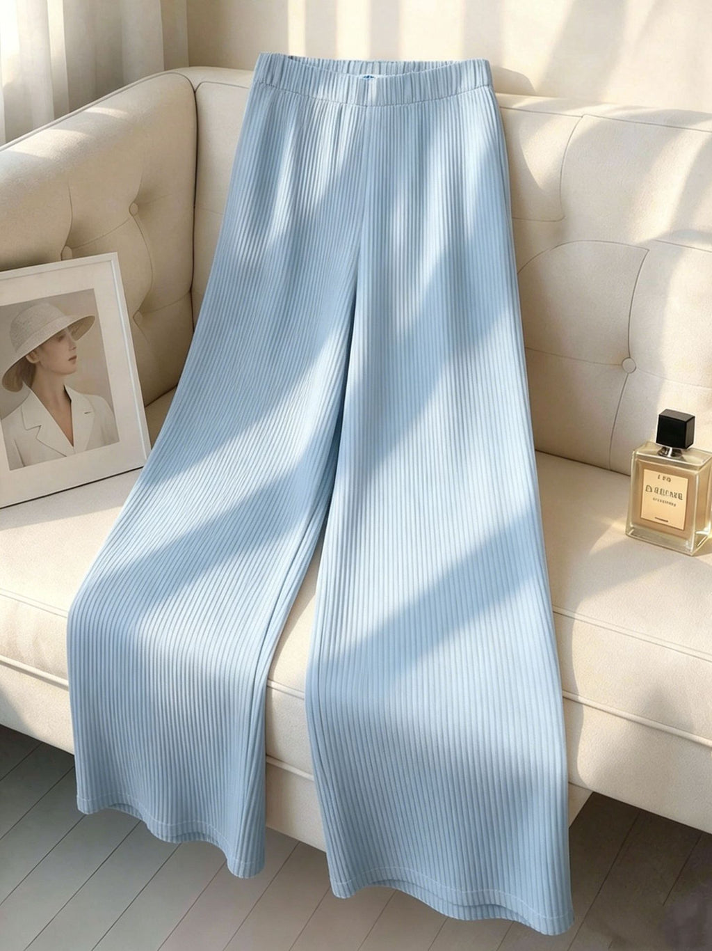 Blue wide-leg pants