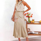 Women's Satin Sleeveless Dress