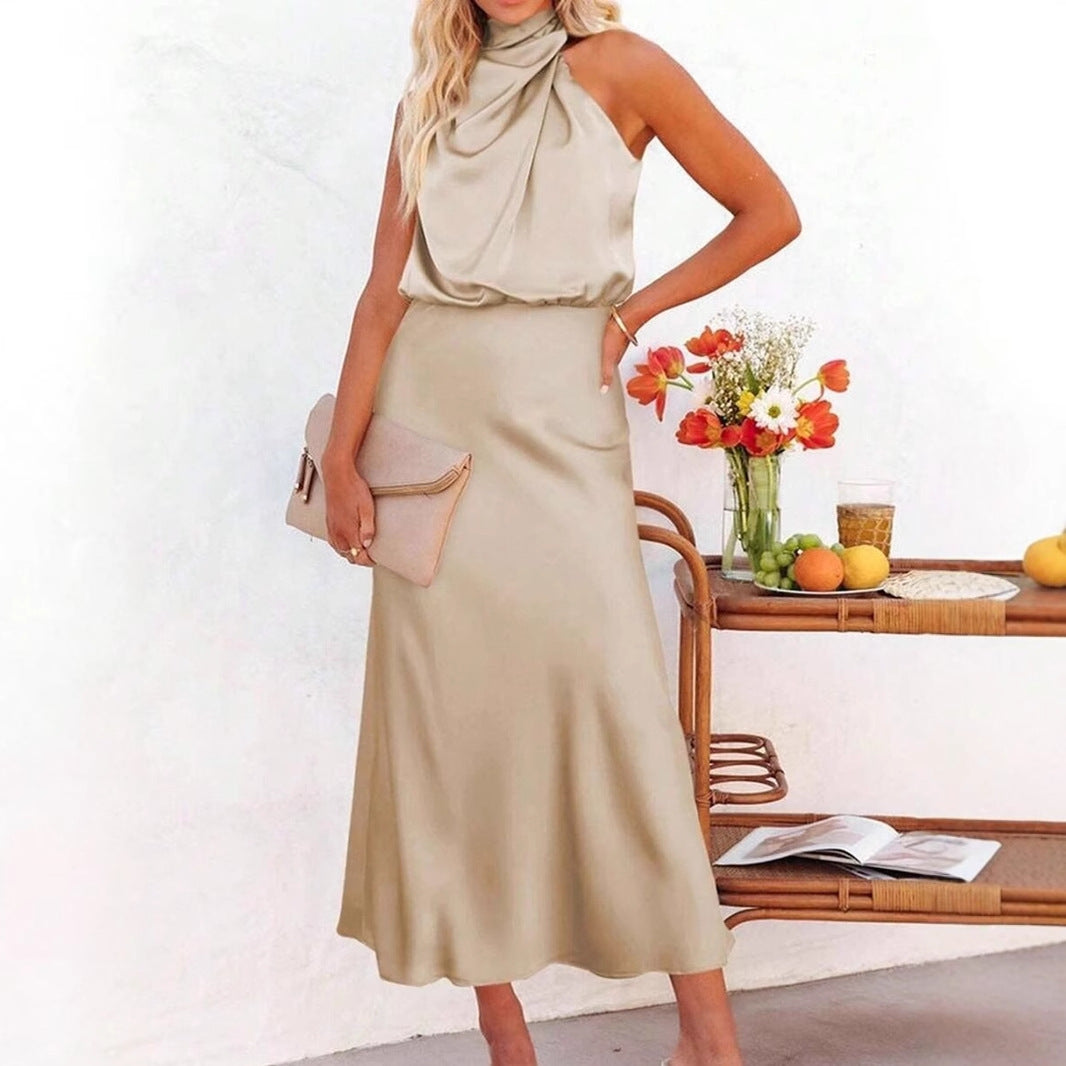 Women's Satin Sleeveless Dress