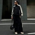 Women's Color-Block Zip-Up Top & Trousers Set