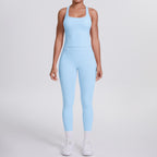 Brushed H Shaped Beauty Back Sports Vest Pants Yoga Pants Running Side Pocket Fitness Yoga Wear Set for Women