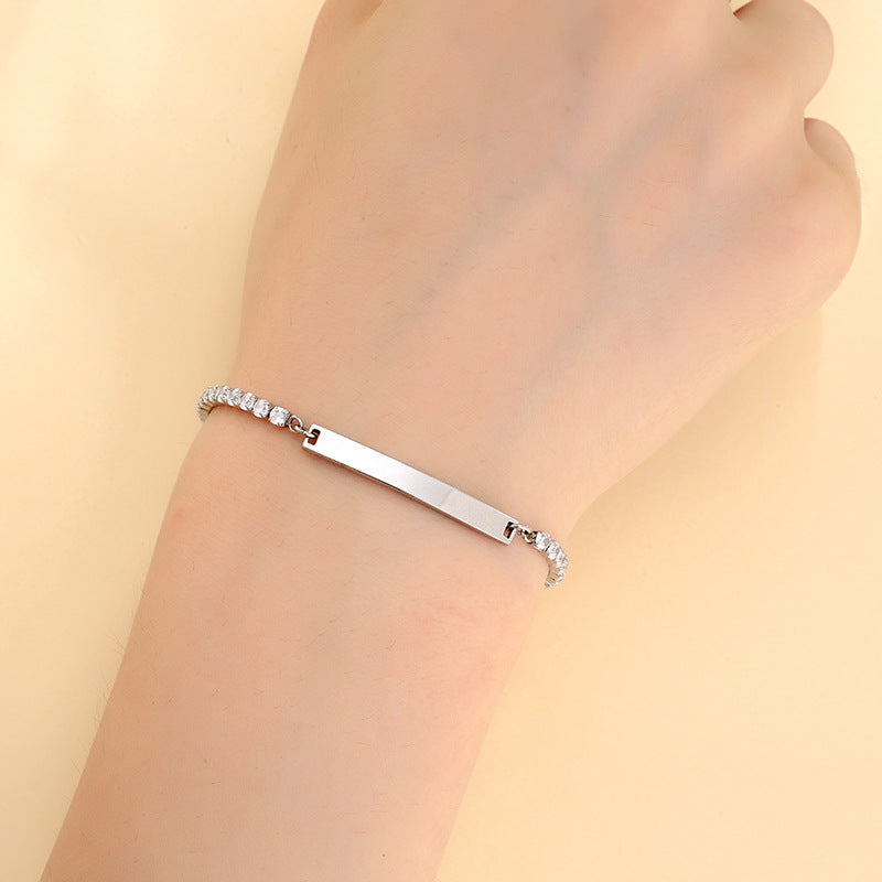 Full Diamond Titanium Steel Bracelet
