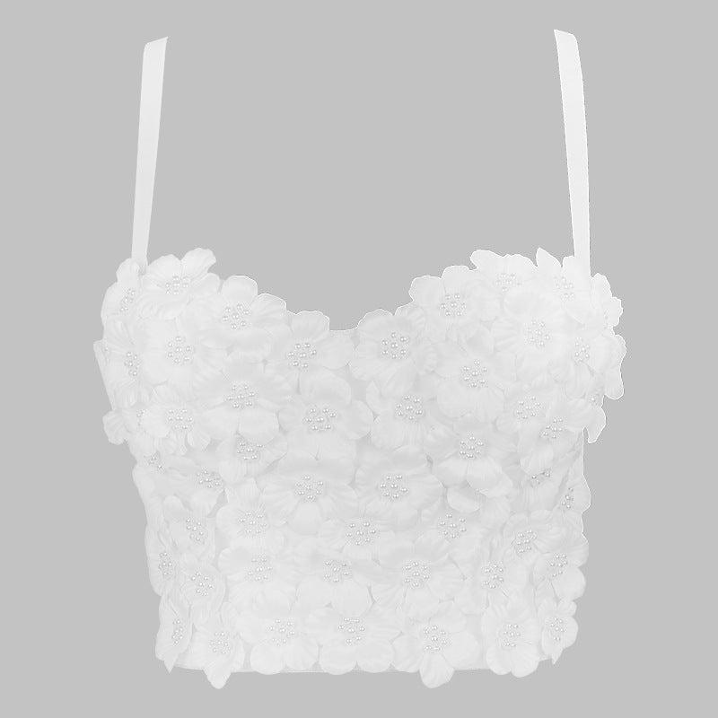 Women's Floral Beaded Corset Top
