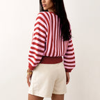 Women's Autumn Winter Striped Long-Sleeved Sweater Sweater Pullover Top