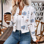 Floral Print Cropped Jacket