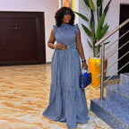 Printed Sleeveless Maxi Dress