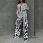 Polka Dot Print Draping Two Piece Loose