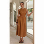 Women's Backless Short Sleeve Dress