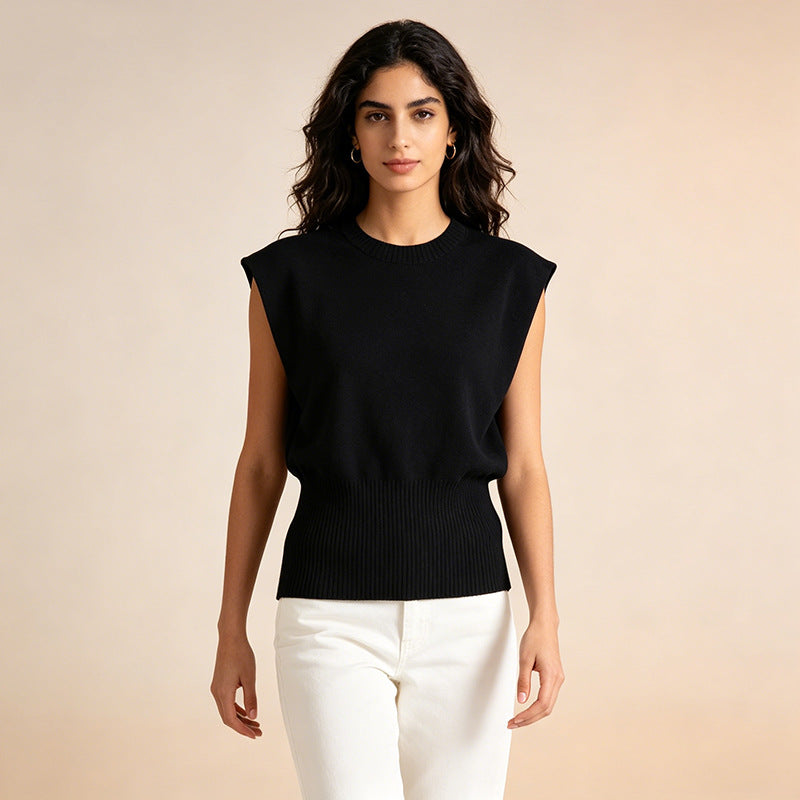 Women's Cinched Waist Sleeveless Top