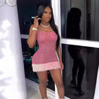 Backless Spaghetti-Strap Bodycon Mini Dress