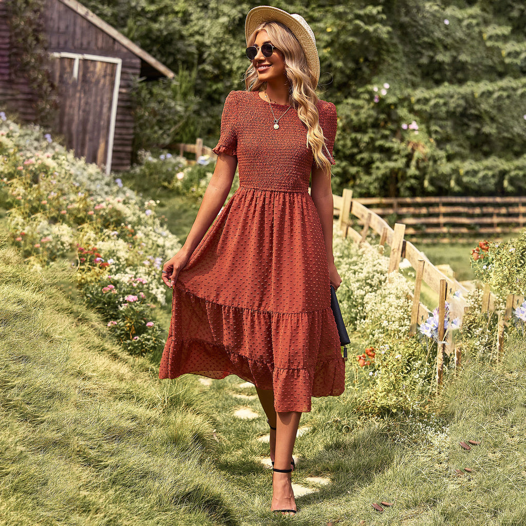 Large Swing Dress Elegant Slim Fit