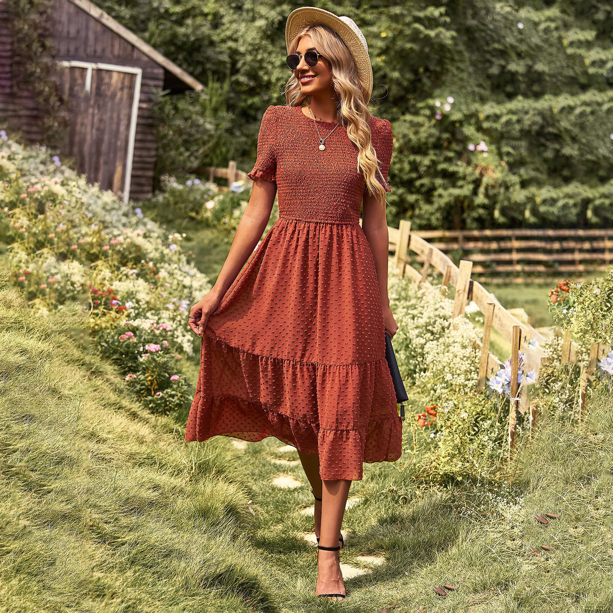 Large Swing Dress Elegant Slim Fit