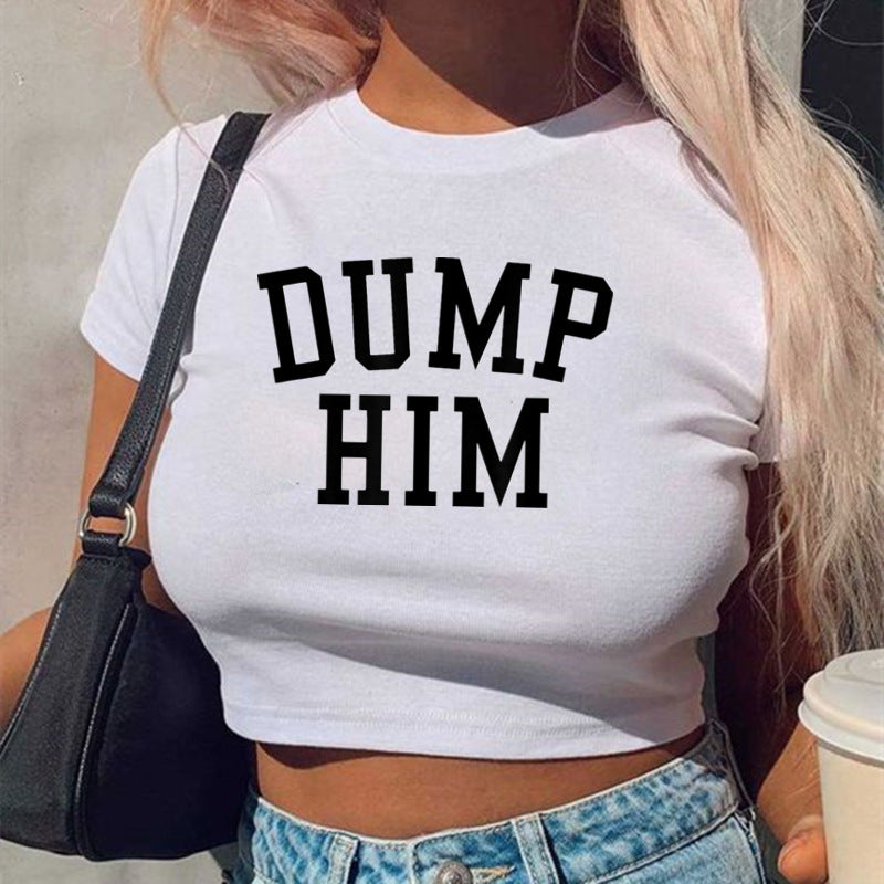 Women’s Dump Him Graphic Cropped T Shirt