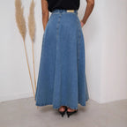 Spring Summer High Waist Casual Denim Skirt