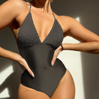 Solid Color One-piece Swimwear