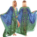 Blue Green Leopard Print