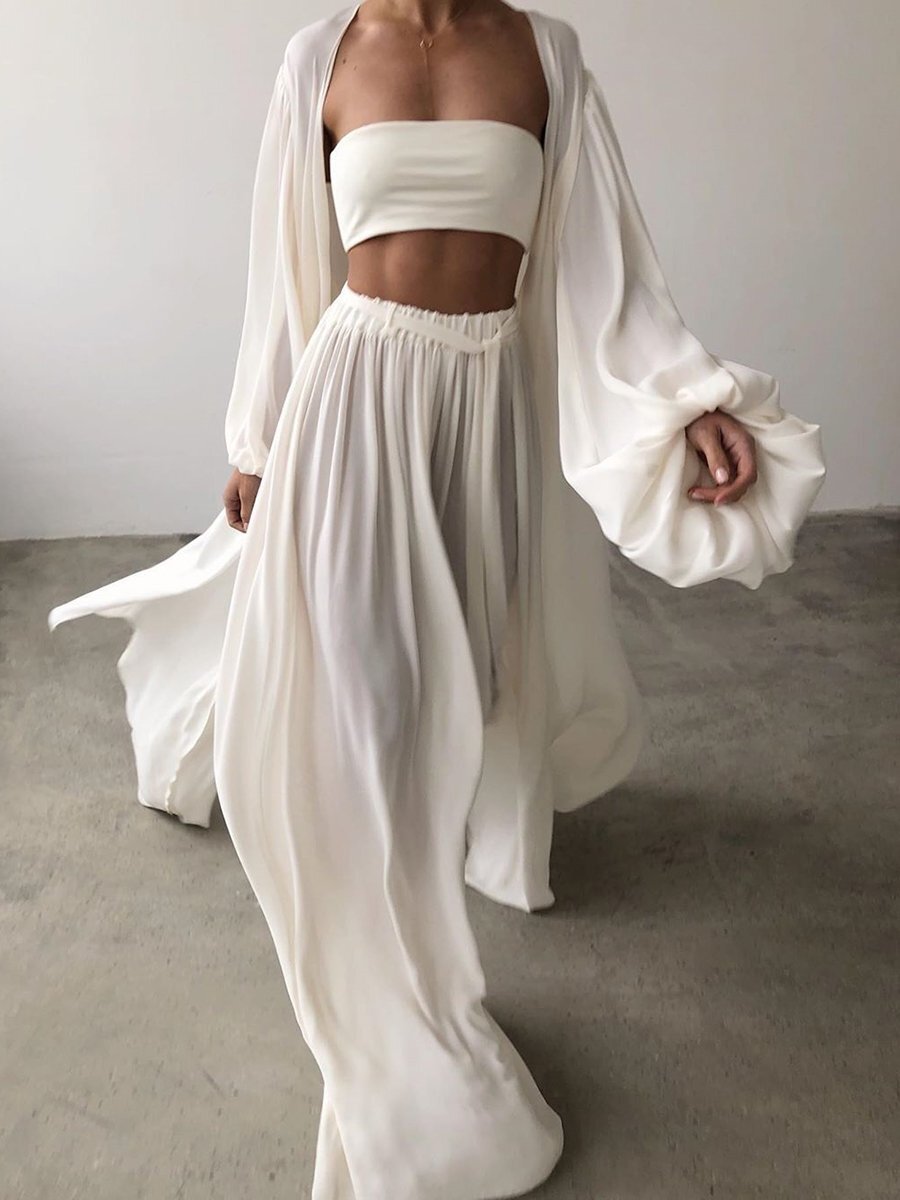 Women's Spring Summer Plus Size Coordinated Three-Piece Set