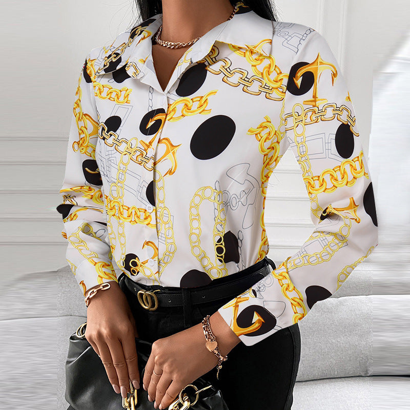 Women's Top Shirt Spring Autumn Long Sleeve Elegant Single Breasted Cardigan Shirt Women