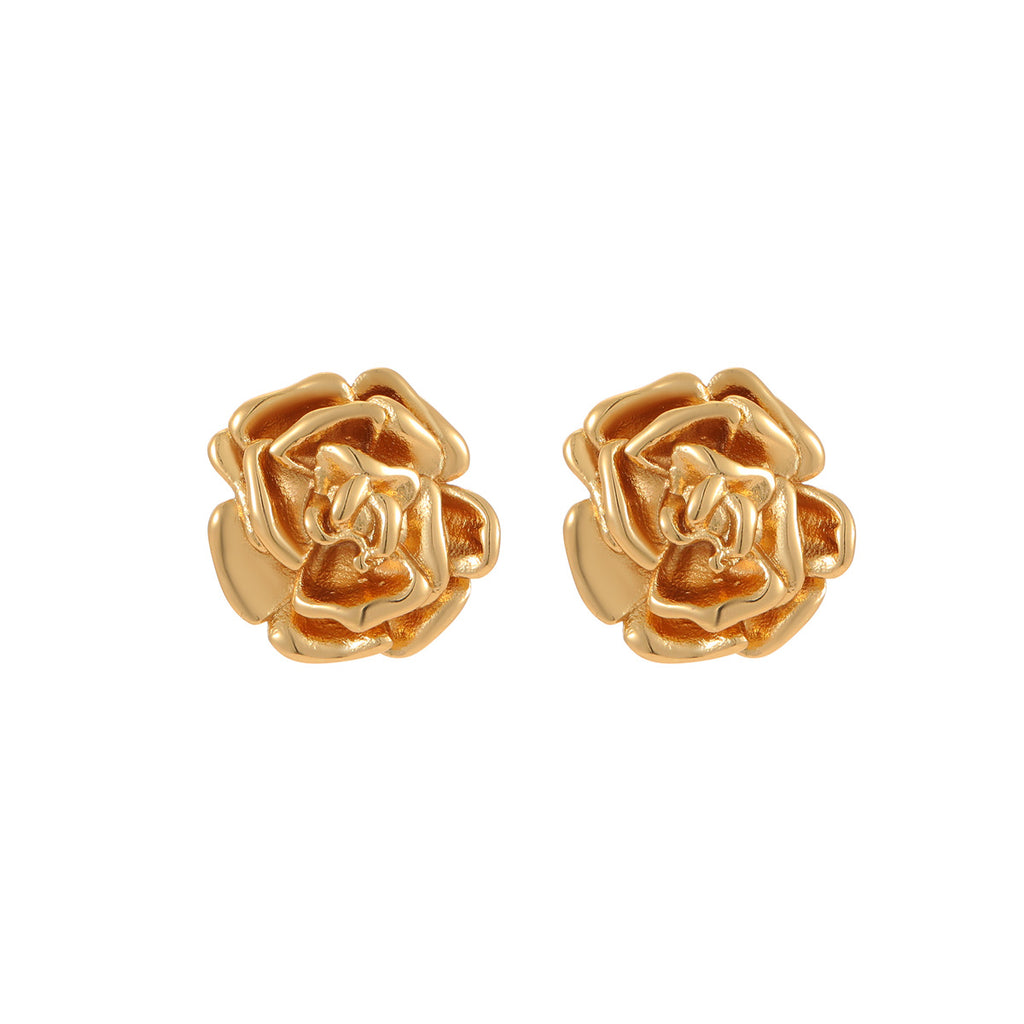 Rose Stainless Steel Stud Earrings