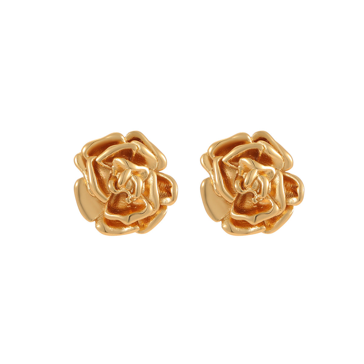 Rose Stainless Steel Stud Earrings