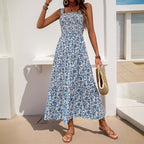 Women's Ruffle-Trim Floral Square-Neck Maxi Dress
