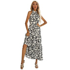 Summer Vacation Printed Halter Type Dress Popular Dress
