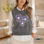 Women's Floral Jacquard Knit Vest
