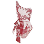Slant Shoulder One-piece Swimwear