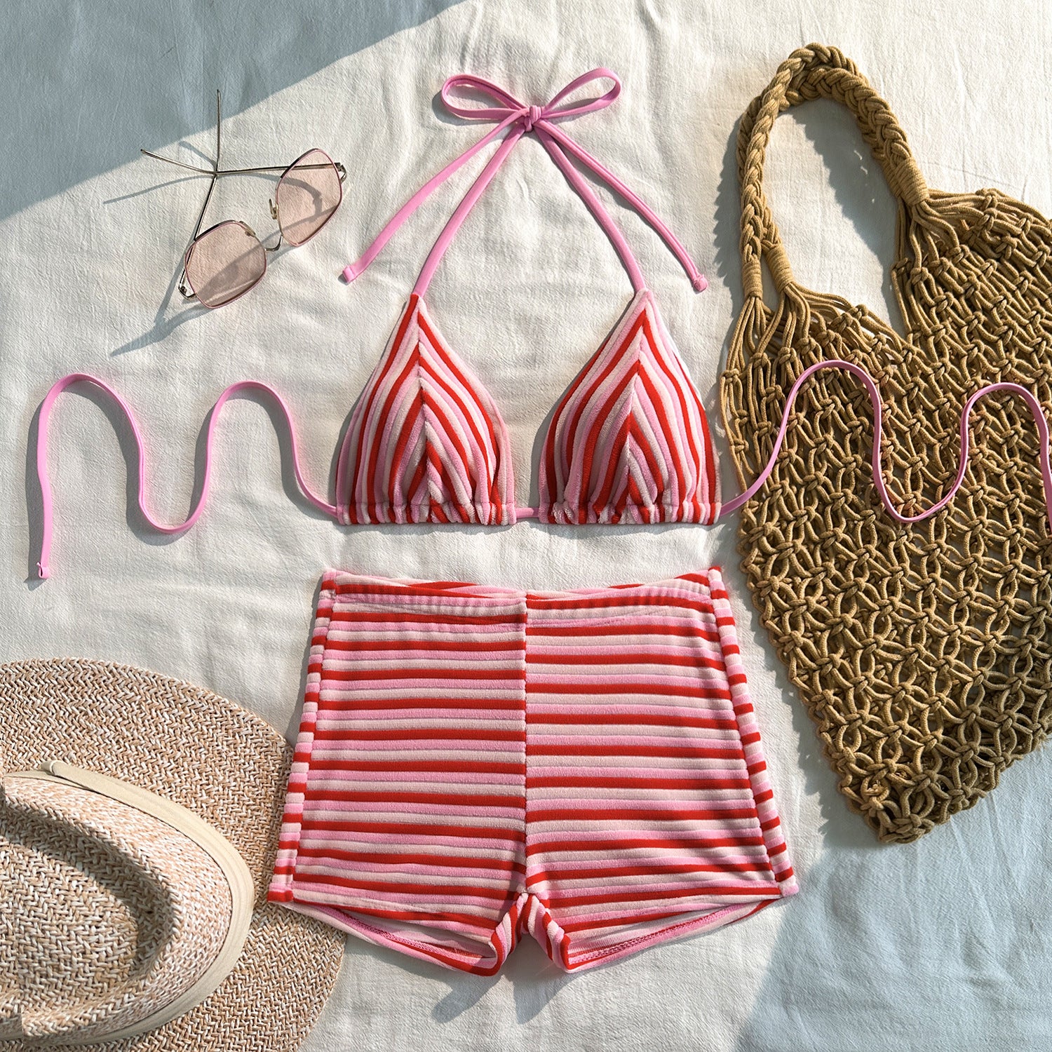 Red Striped Bikini