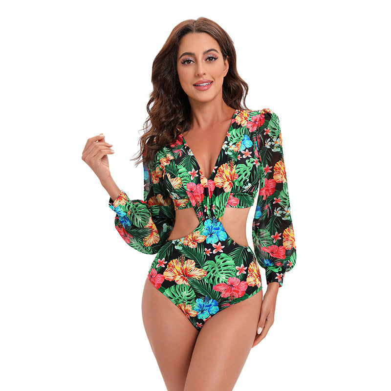 Backless Long One-piece Swimwear