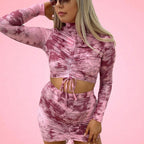 Women's Hollow Out Cutout Drawstring Coordinated Two-Piece Set