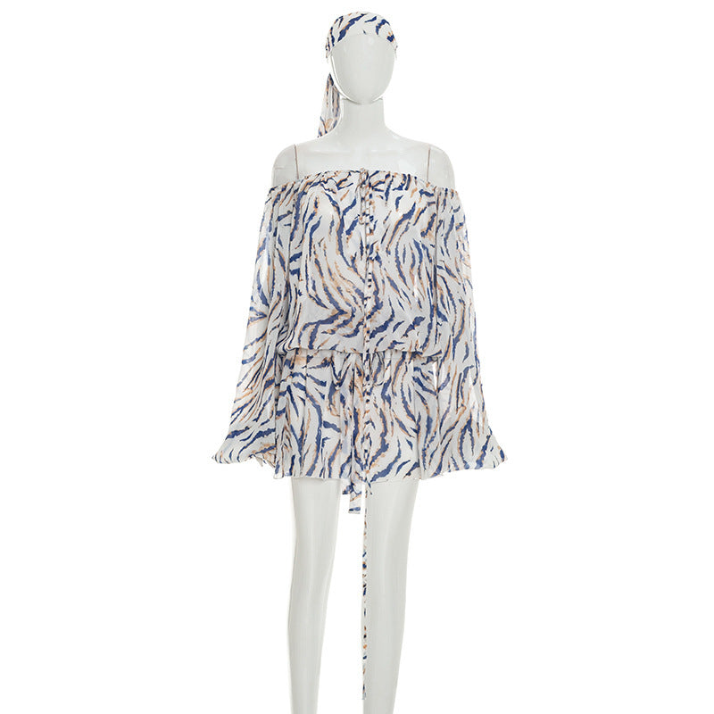 Blue and white