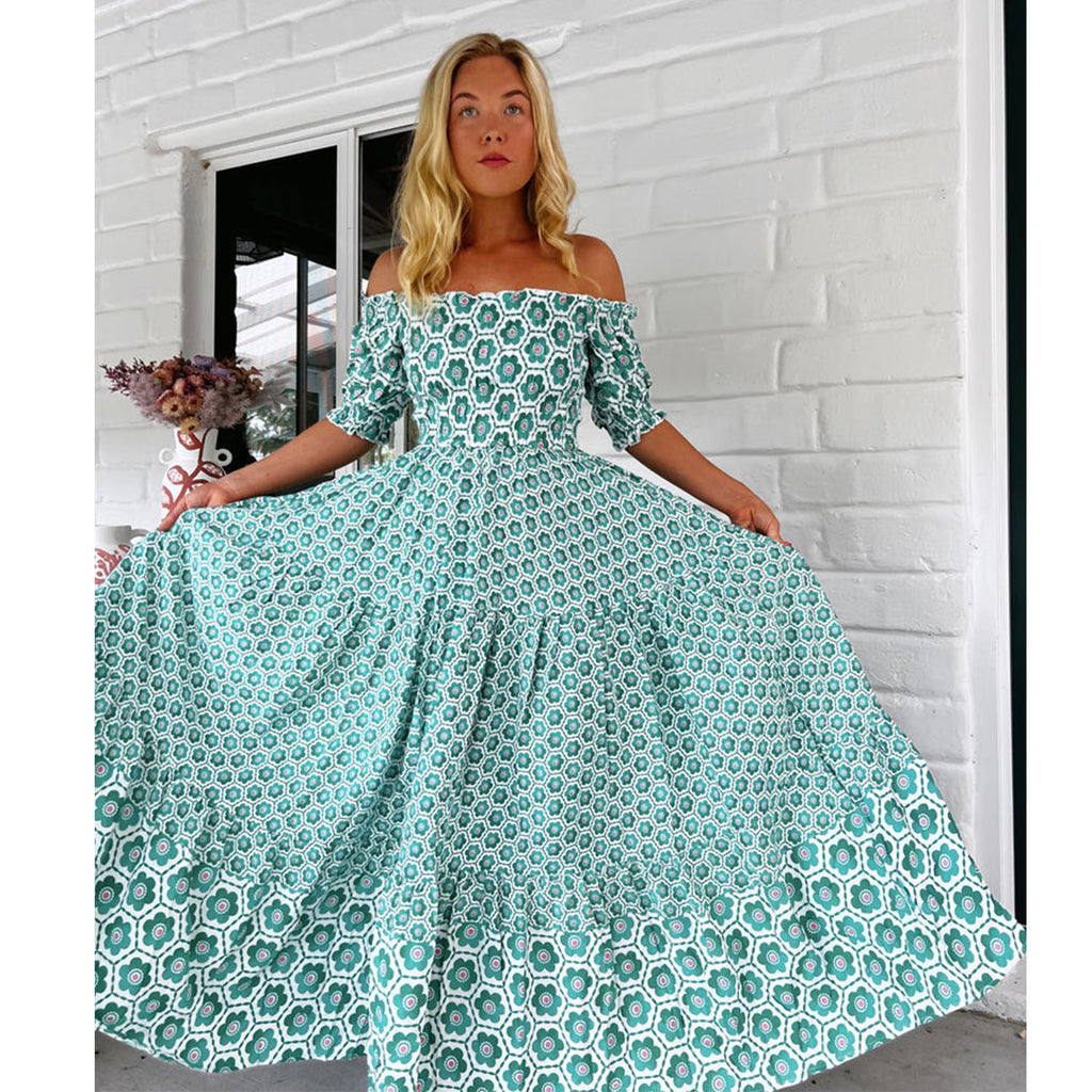 Women's Printed Puff Sleeve Dress