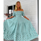 Women's Printed Puff Sleeve Dress