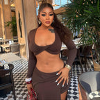 Women's Solid Color Casual Hip Coordinated Two-Piece Set