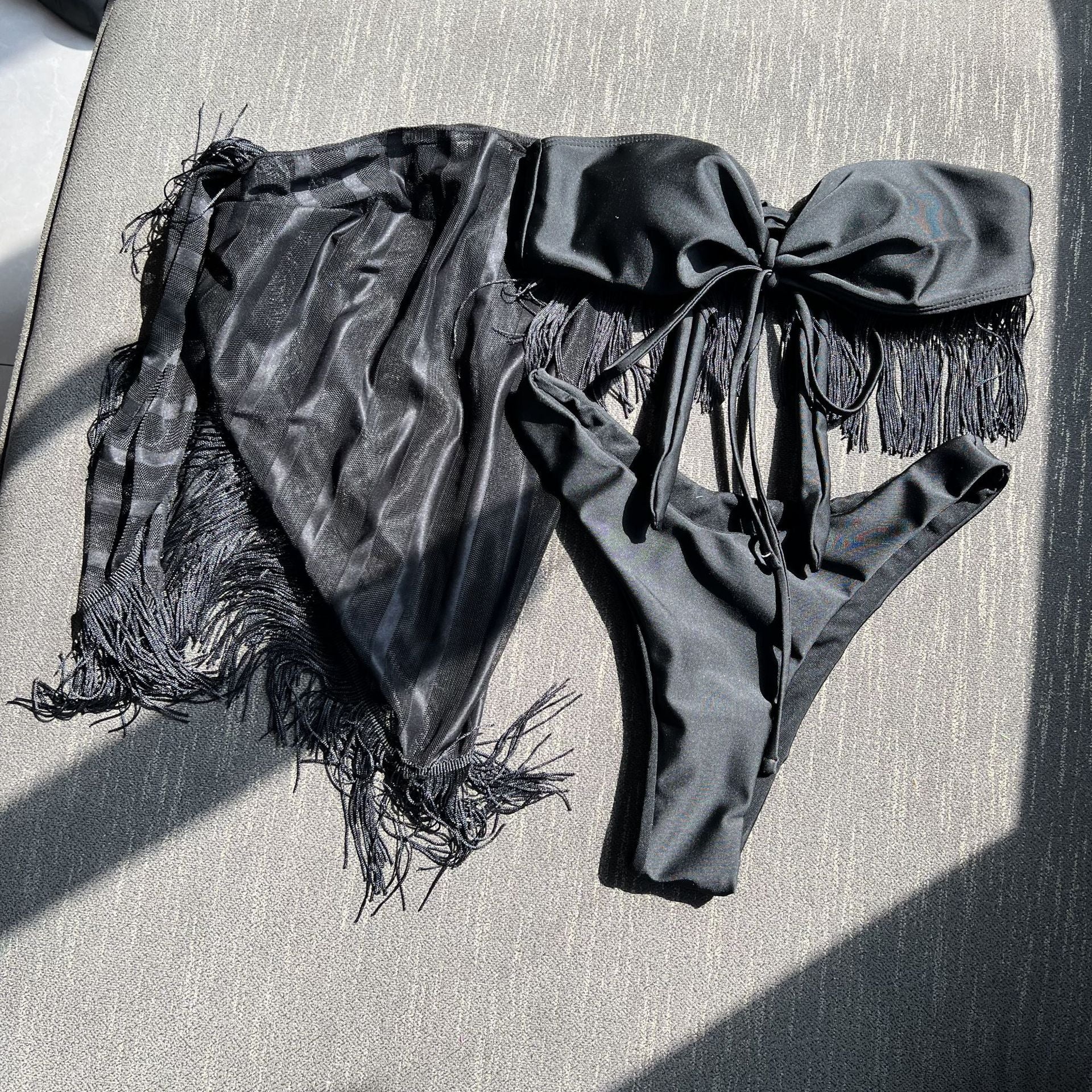 Tassel Bandeau One-piece Swimwear