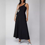 Wal Mart Spring Summer High Elastic Solid-Color Dress