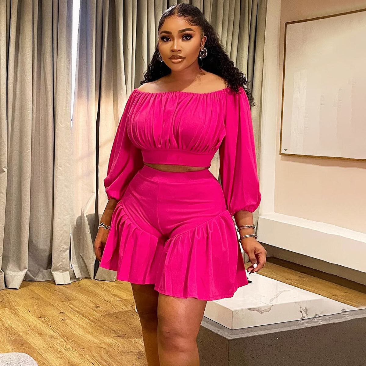 Women's Pleated Two-Piece Set