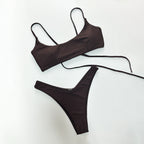 Solid Color Bikini Swimwear