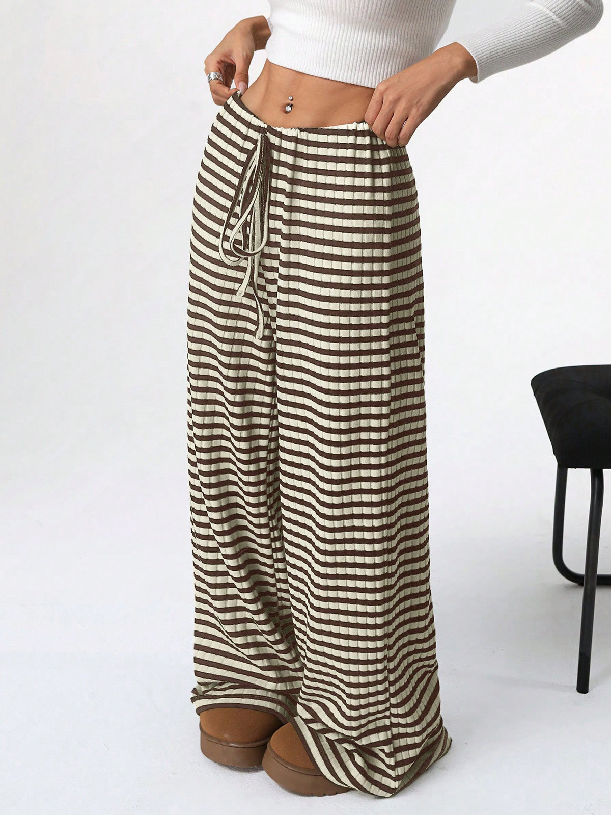 Brown and white stripes