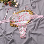 Embroidered Bra Set Lingerie