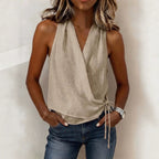 Women's Sleeveless Strap Light Comfortable V Neck Vest Top
