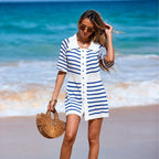 Navy Blue Cover Up Swimwear