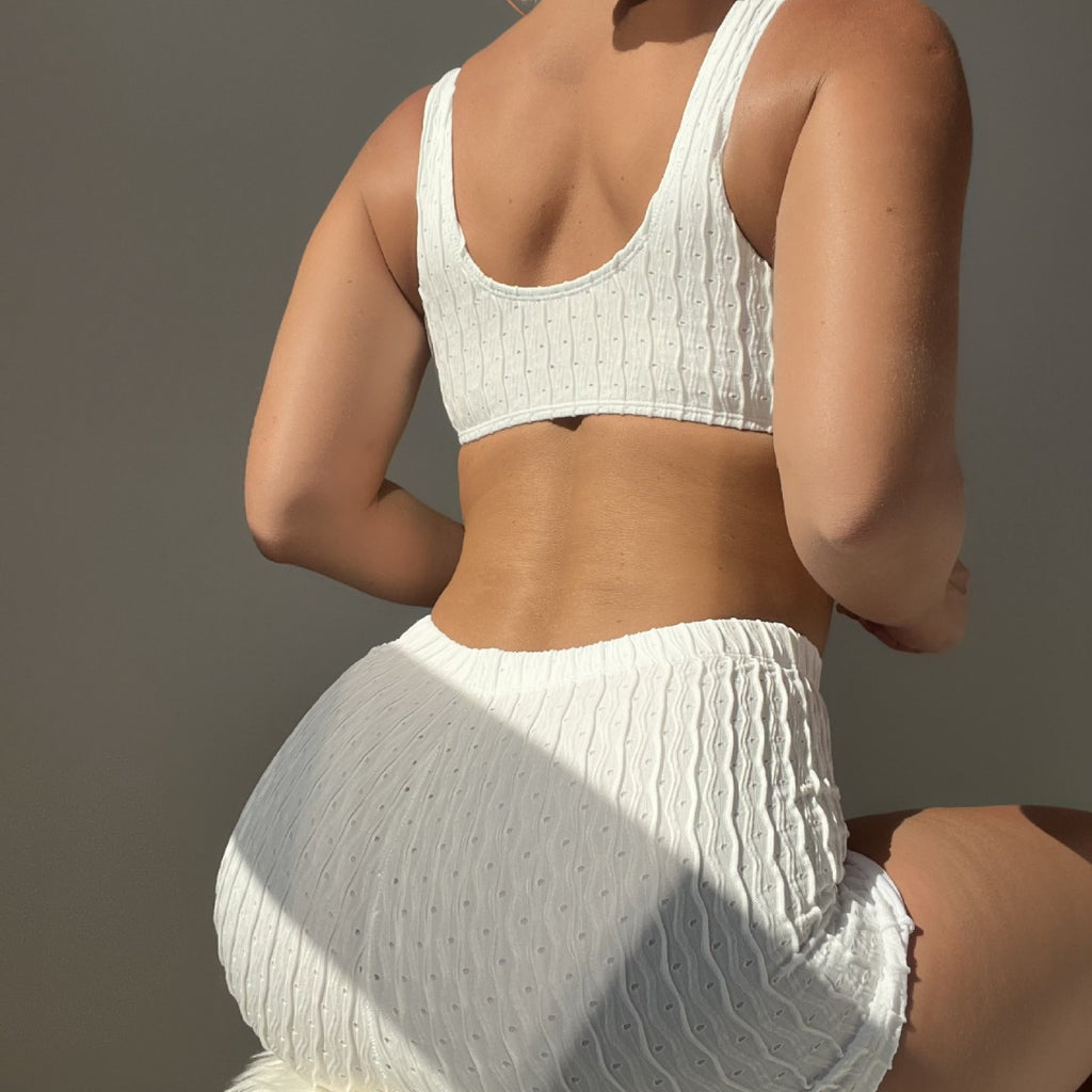 Split Pleated Bikini Swimwear