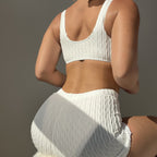 Split Pleated Bikini Swimwear